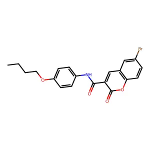 6-bromo-N-(4-butoxyphenyl)-2-oxo-2H-chromene-3-carboxamide structure
