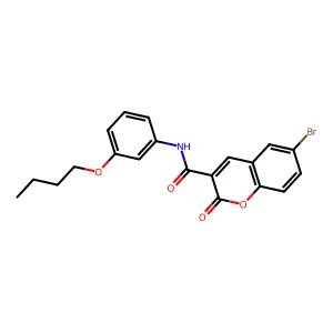 6-bromo-N-(3-butoxyphenyl)-2-oxo-2H-chromene-3-carboxamide structure