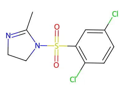 1-[(2,5-dichlorophenyl)sulfonyl]-2-methyl-4,5-dihydro-1H-imidazole structure