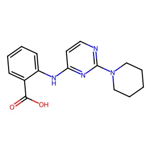 2-((2-(Piperidin-1-yl)pyrimidin-4-yl)amino)benzoic acid structure