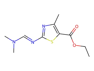 (E)-ethyl 2-(((dimethylamino)methylene)amino)-4-methylthiazole-5-carboxylate structure