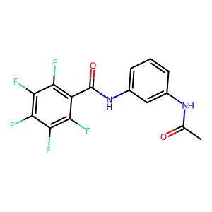 N-(3-acetamidophenyl)-2,3,4,5,6-pentafluorobenzamide structure