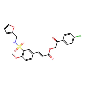 (E)-2-(4-chlorophenyl)-2-oxoethyl 3-(3-(N-(furan-2-ylmethyl)sulfamoyl)-4-methoxyphenyl)acrylate structure