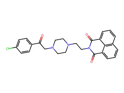 2-(2-{4-[2-(4-chlorophenyl)-2-oxoethyl]-1-piperazinyl}ethyl)-1H-benzo[de]isoquinoline-1,3(2H)-dione structure