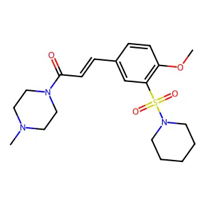 1-{3-[4-Methoxy-3-(1-piperidinylsulfonyl)phenyl]acryloyl}-4-methylpiperazine structure