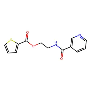 2-[(Pyridin-3-ylcarbonyl)amino]ethyl thiophene-2-carboxylate structure