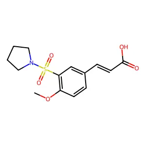 3-(4-Methoxy-3-pyrrolidin-1-ylsulfonyl-phenyl)prop-2-enoic acid structure