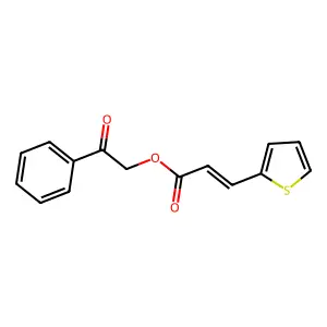 (E)-2-oxo-2-phenylethyl 3-(thiophen-2-yl)acrylate structure