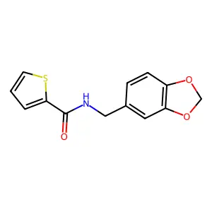 N-(1,3-benzodioxol-5-ylmethyl)thiophene-2-carboxamide structure