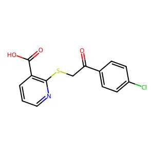 2-[2-(4-Chlorophenyl)-2-oxoethylthio]pyridine-3-carboxylic acid structure