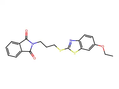 2-{3-[(6-ethoxy-1,3-benzothiazol-2-yl)sulfanyl]propyl}-1H-isoindole-1,3(2H)-dione structure