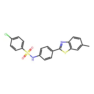 4-chloro-N-[4-(6-methyl-1,3-benzothiazol-2-yl)phenyl]benzene-1-sulfonamide structure