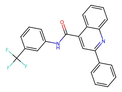2-phenyl-N-[3-(trifluoromethyl)phenyl]quinoline-4-carboxamide structure