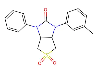 1-phenyl-3-(m-tolyl)tetrahydro-1H-thieno[3,4-d]imidazol-2(3H)-one 5,5-dioxide structure