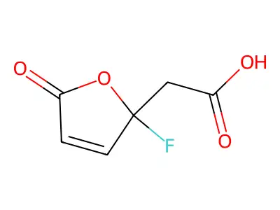 2-Furanacetic acid, 2-fluoro-2,5-dihydro-5-oxo-, (+)- structure