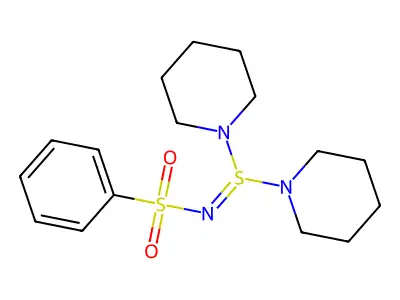 N-(dipiperidin-1-yl-lambda~4~-sulfanylidene)benzenesulfonamide structure