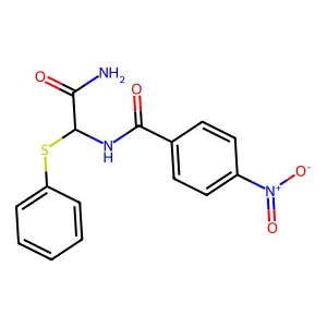 N-(2-amino-2-oxo-1-phenylsulfanylethyl)-4-nitrobenzamide structure