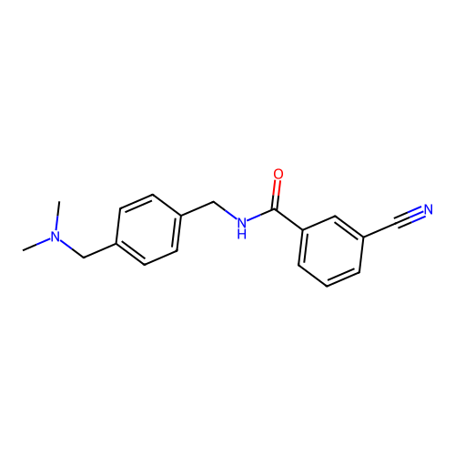 3-cyano-N-(4-dimethylaminomethyl-benzyl)-benzamide structure