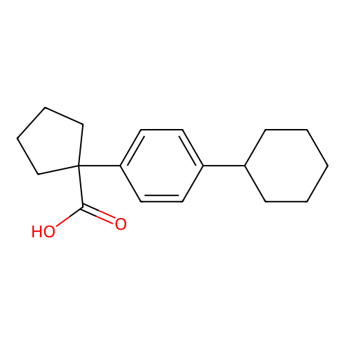 Cyclopentanecarboxylic acid, 1-(p-cyclohexylphenyl)- structure