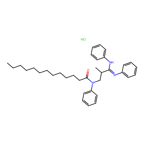 (Z)-N-(2-methyl-3-(phenylamino)-3-(phenylimino)propyl)-N-phenyltridecanamide hydrochloride structure