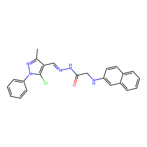 (E)-N'-((5-chloro-3-methyl-1-phenyl-1H-pyrazol-4-yl)methylene)-2-(naphthalen-2-ylamino)acetohydrazide structure
