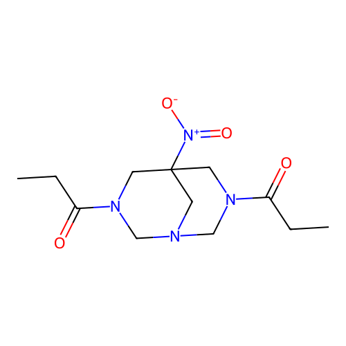 1-(5-Nitro-7-propanoyl-1,3,7-triazabicyclo[3.3.1]non-3-yl)propan-1-one structure