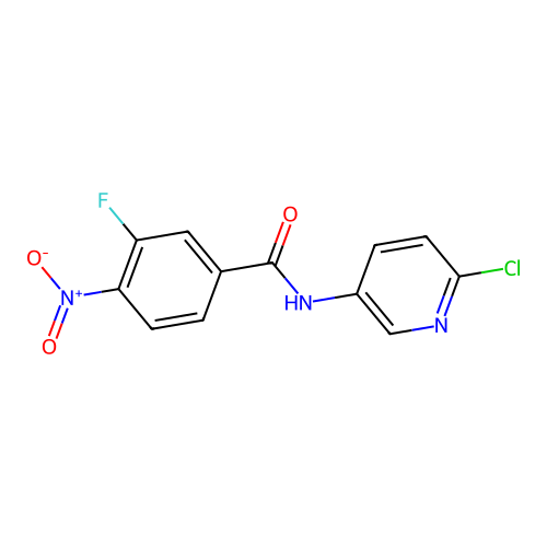 N-(6-chloro-3-pyridinyl)-3-fluoro-4-nitrobenzamide structure