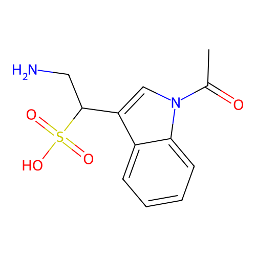 1-(1-Acetyl-1H-indol-3-yl)-2-aminoethanesulfonic acid structure