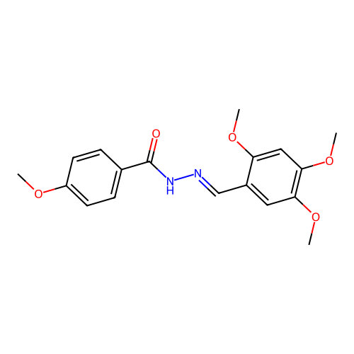 (E)-4-methoxy-N'-(2,4,5-trimethoxybenzylidene)benzohydrazide structure