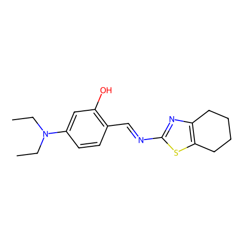 5-(Diethylamino)-2-(4,5,6,7-tetrahydro-1,3-benzothiazol-2-yliminomethyl)phenol structure