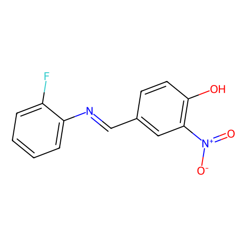 4-{[(2-Fluorophenyl)imino]methyl}-2-nitrophenol structure