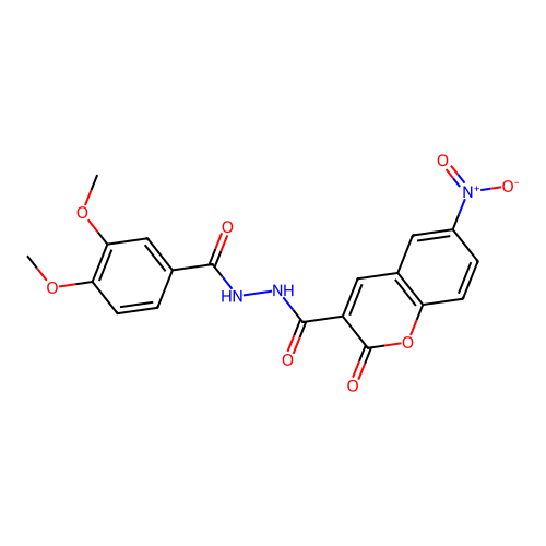 N'-[(3,4-dimethoxyphenyl)carbonyl]-6-nitro-2-oxo-2H-chromene-3-carbohydrazide structure