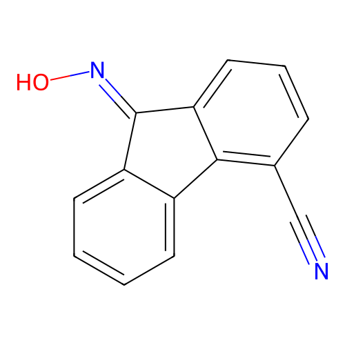 9-(Hydroxyimino)fluorene-4-carbonitrile structure