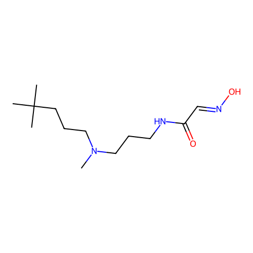 (2E)-N-{3-[(4,4-dimethylpentyl)(methyl)amino]propyl}-2-(hydroxyimino)ethanamide structure