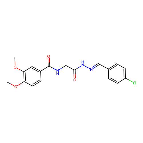 N-(2-(2-(4-Chlorobenzylidene)hydrazino)-2-oxoethyl)-3,4-dimethoxybenzamide structure