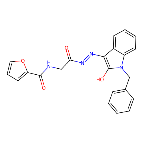 N-({N'-[(3E)-1-BENZYL-2-OXO-2,3-DIHYDRO-1H-INDOL-3-YLIDENE]HYDRAZINECARBONYL}METHYL)FURAN-2-CARBOXAMIDE structure
