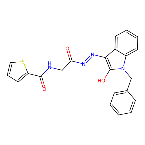 N-({N'-[(3E)-1-BENZYL-2-OXO-2,3-DIHYDRO-1H-INDOL-3-YLIDENE]HYDRAZINECARBONYL}METHYL)THIOPHENE-2-CARBOXAMIDE structure