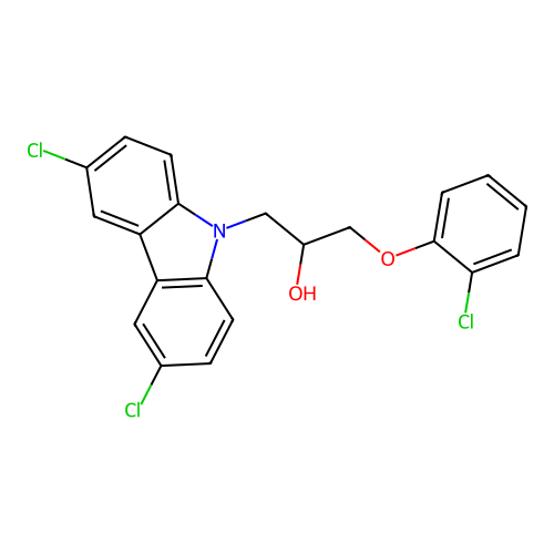 1-(2-chlorophenoxy)-3-(3,6-dichloro-9H-carbazol-9-yl)-2-propanol structure