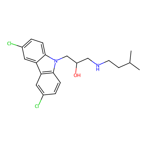 1-(3,6-Dichlorocarbazol-9-yl)-3-[(3-methylbutyl)amino]propan-2-ol structure