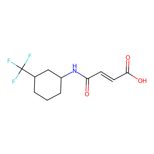 (E)-4-oxo-4-((3-(trifluoromethyl)cyclohexyl)amino)but-2-enoic acid structure
