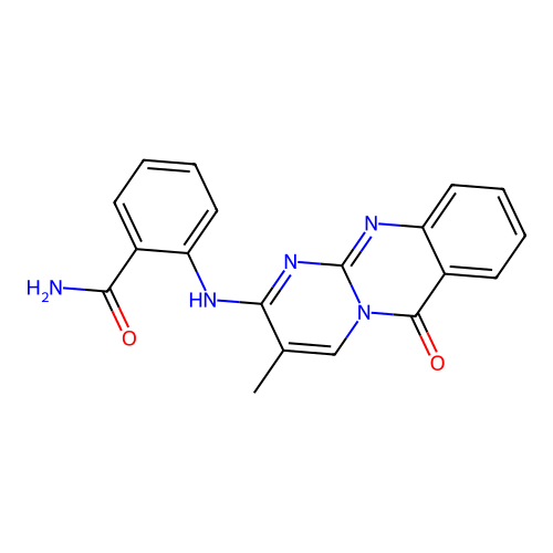 2-((3-methyl-6-oxo-6H-pyrimido[2,1-b]quinazolin-2-yl)amino)benzamide structure
