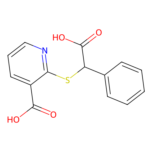 2-{[Carboxy(phenyl)methyl]sulfanyl}pyridine-3-carboxylic acid structure