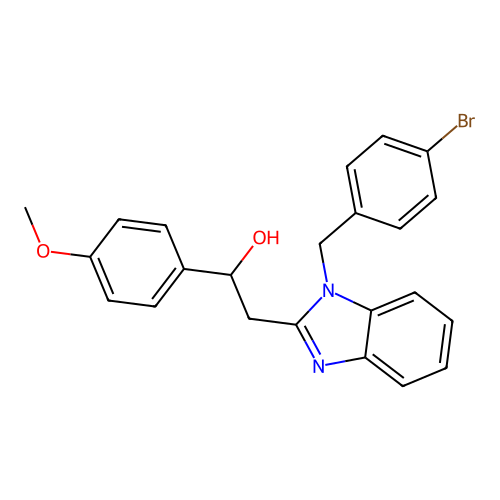 2-[1-(4-bromobenzyl)-1H-benzimidazol-2-yl]-1-(4-methoxyphenyl)ethanol structure