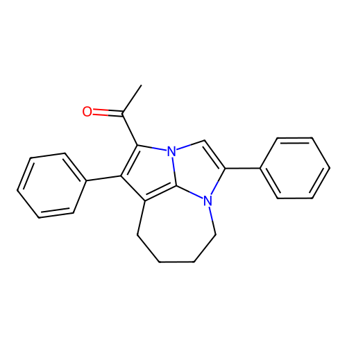 1-(1,4-Diphenyl-5,6,7,8-tetrahydro-2a,4a-diazacyclopenta[cd]azulen-2-yl)ethanone structure