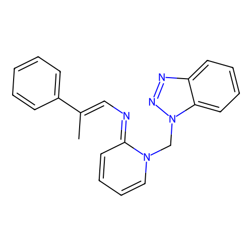 (2Z)-1-(1H-1,2,3-Benzotriazol-1-ylmethyl)-N-[(1E)-2-phenylprop-1-en-1-yl]-1,2-dihydropyridin-2-imine structure