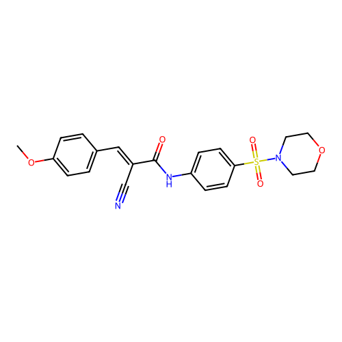 2-cyano-3-(4-methoxyphenyl)-N-[4-(morpholine-4-sulfonyl)phenyl]prop-2-enamide structure