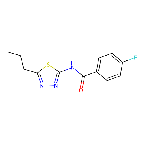 4-fluoro-N-(5-propyl-1,3,4-thiadiazol-2-yl)benzamide structure