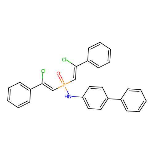 N-bis[(Z)-2-chloro-2-phenylethenyl]phosphoryl-4-phenylaniline structure