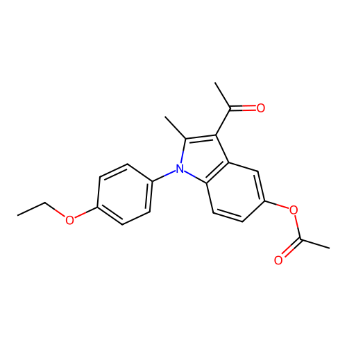 3-acetyl-1-(4-ethoxyphenyl)-2-methyl-1H-indol-5-yl acetate structure