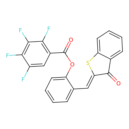 (Z)-2-((3-oxobenzo[b]thiophen-2(3H)-ylidene)methyl)phenyl 2,3,4,5-tetrafluorobenzoate structure